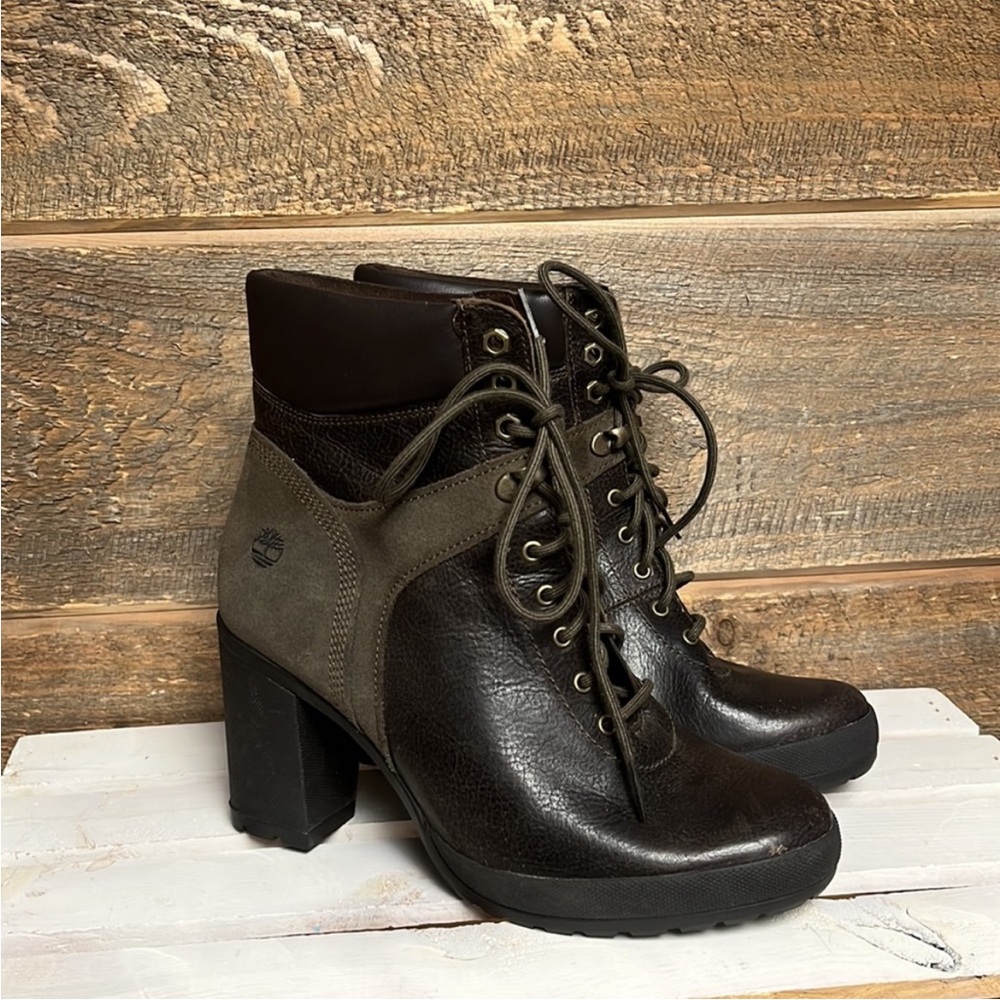 Timberland Camdale Field Lace Up Suede Heeled Boots Size 8.5